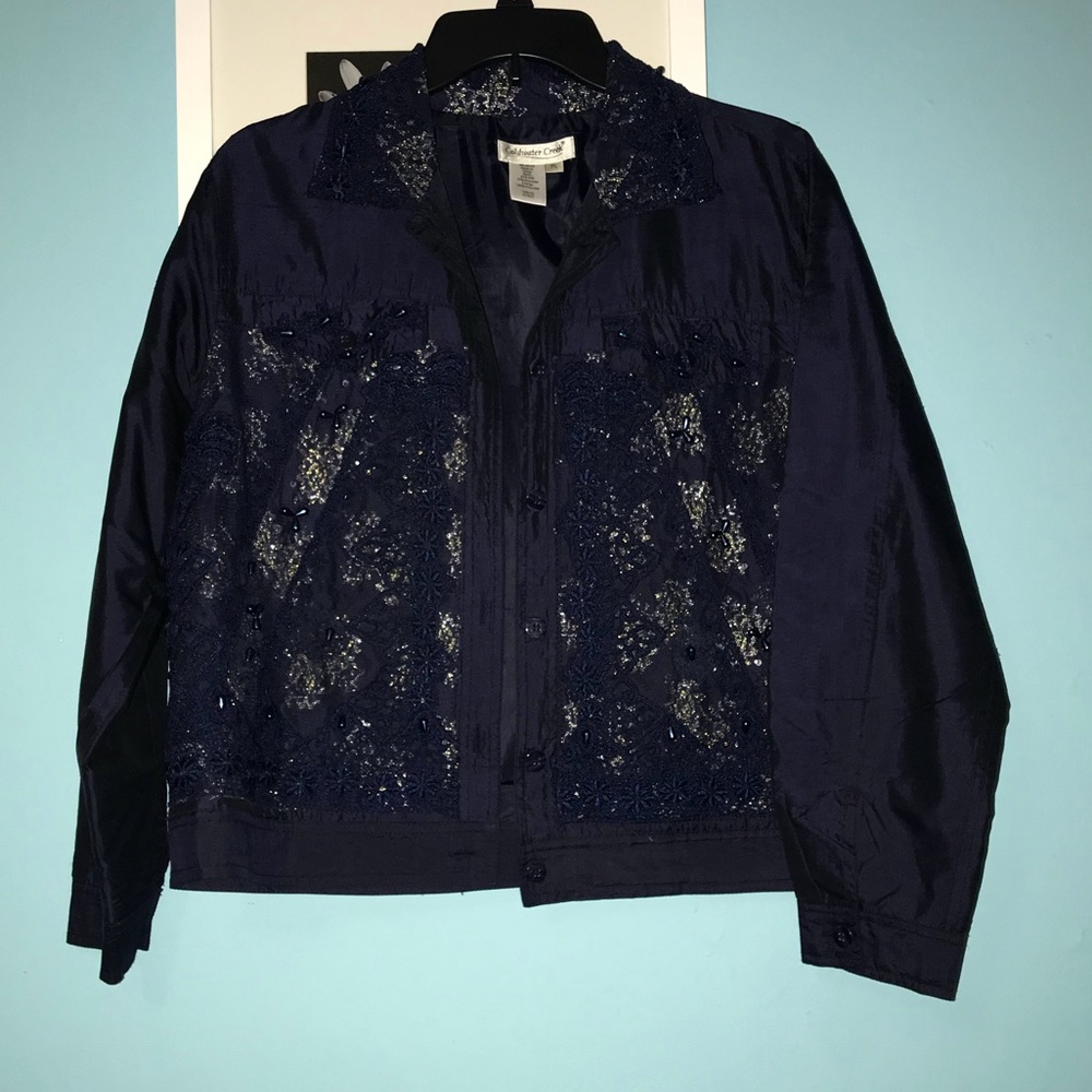 Embroidered blue jacket